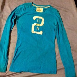 Long sleeve light blue Hollister shirt